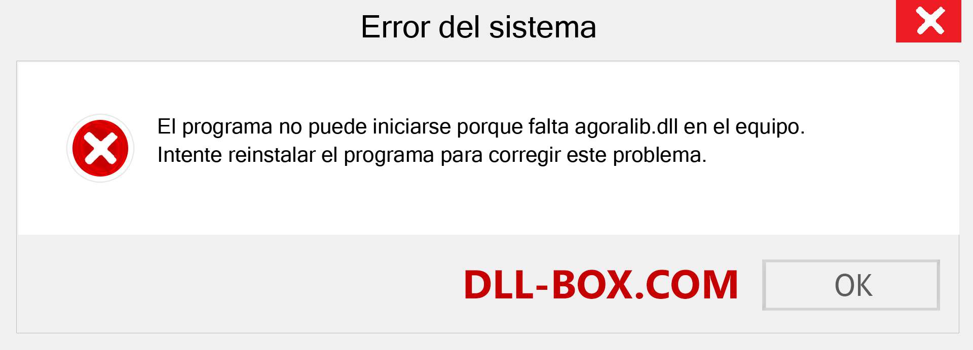 ¿Falta el archivo agoralib.dll ?. Descargar para Windows 7, 8, 10 - Corregir agoralib dll Missing Error en Windows, fotos, imágenes