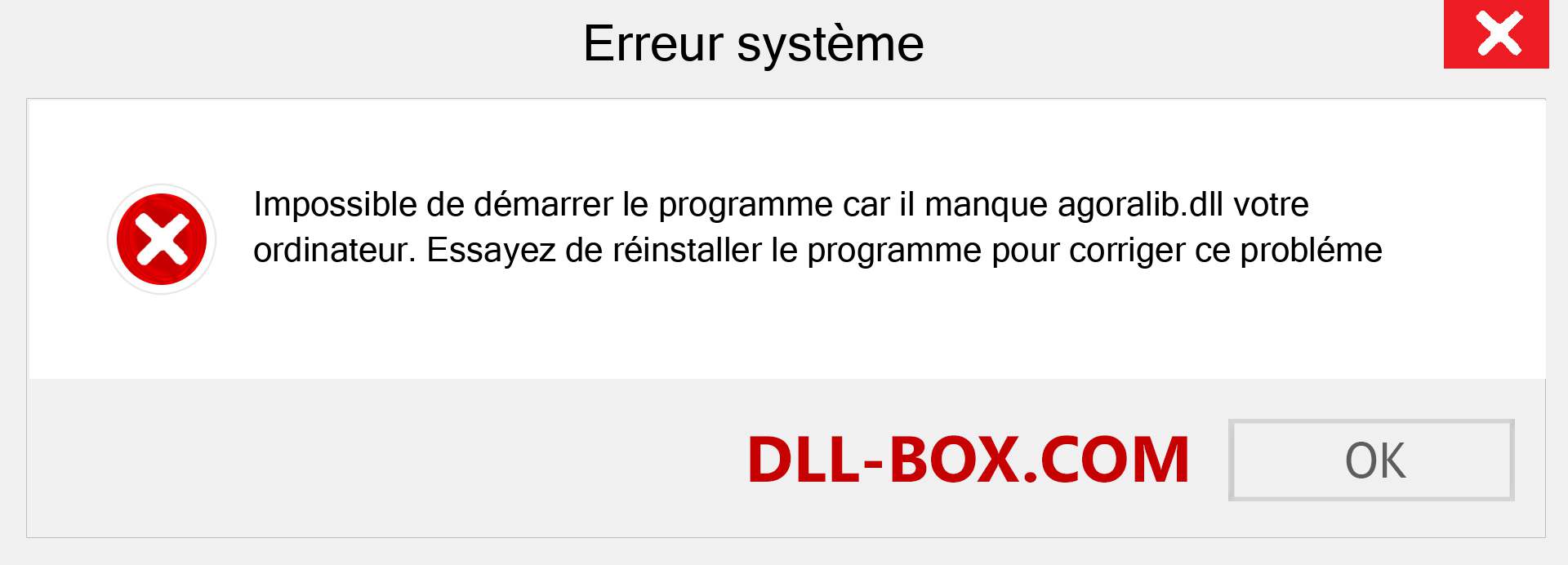 Le fichier agoralib.dll est manquant ?. Télécharger pour Windows 7, 8, 10 - Correction de l'erreur manquante agoralib dll sur Windows, photos, images